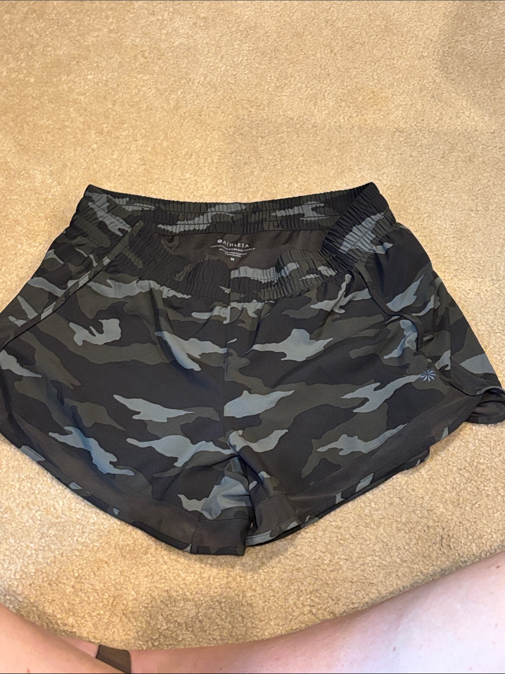 Athleta Black & Gray Camo Athletic Shorts